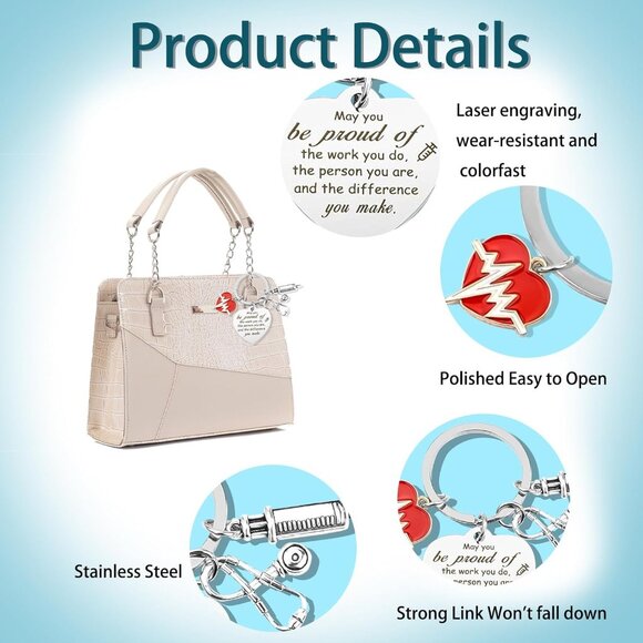 Nurse Gifts for Women Keychain Nurses Appreciation Nurse Day Week Gifts Accessor - Picture 3 of 7